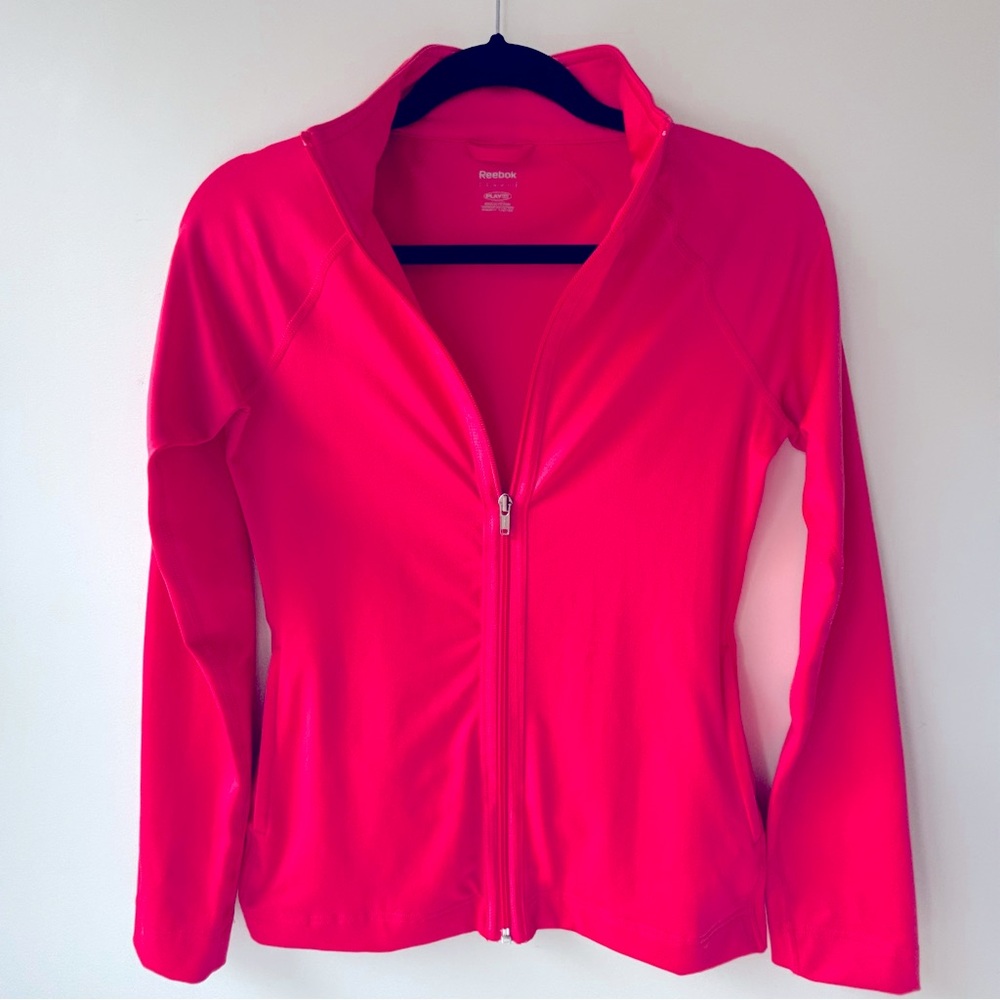 Reebok Pink Small Zip-Up Athletic Long Sleeve Jacket